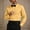Yellow, variant on IROINNID Men Pleated Front Turndown Collar Button Front Long Sleeve Tuxedo Dress Shirt with Matching Bow Tie formal Wedding Banquet Ceremony Top(White,2XL)