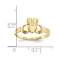 thumbnail image 3 of Primal Gold 10 Karat Yellow Gold High Polished Ladies Claddagh Ring, 3 of 7