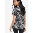 thumbnail image 2 of ellos Women's Plus Size Keyhole Tee - 34/36, Black White Print, 2 of 4