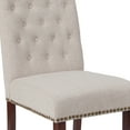 thumbnail image 6 of Flash Furniture HERCULES Series Beige Fabric Parsons Chair with Rolled Back, Accent Nail Trim and Walnut Finish, 6 of 11