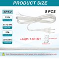thumbnail image 2 of Uxcell 6 Feet Lamp Cord, SPT-2 18AWG UL Listed Power Wire 5 Pack Clear Lamp Cords Replacement, 2 of 7