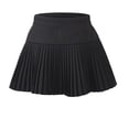 thumbnail image 5 of CPNG Girls Uniform Pleated Skirts with Bow Decor Solid Color High Waist A-line Casual Pleated Skirts with Lining Shorts(Black,3-4 Years), 5 of 9