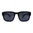 thumbnail image 2 of Kush Vented Side Visor Horn Rim Rectangle Plastic Sunglasses Shiny Black Silver Logo, 2 of 4