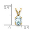 thumbnail image 3 of 14K Yellow Gold Charm Pendant Diamond (03) March Aquamarine Oval Blue Round 12 mm 4.5, 3 of 3