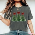 thumbnail image 2 of Three Christmas Trees with Red Bows Graphic Print T-Shirt | Festive Holiday Design, 2 of 6