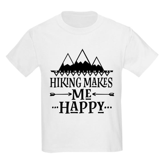 CafePress - Hiking Makes Me Happy T Shirt - Light T-Shirt Kids XS-XL