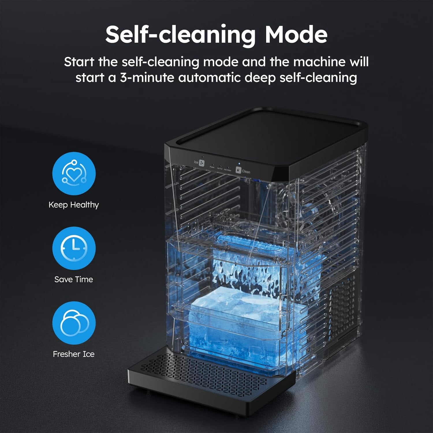 XUTUMM Clear Ice Ball Maker, 2", 100 Pcs/Day, Automatic Self-Cleaning, Slow-Melting Spheres for Cocktails & Whiskey