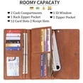 thumbnail image 2 of TAZAG retro PU leather clutch bag for women new fashion rivet design tri-fold wallet, 2 of 5