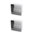 thumbnail image 2 of Naiovety Reloj despertador digital con superficie de espejo para sala de estar, proyector alimentado tipo c, relojes de Radio, brillo ajustable, tipo 1, Luz blanca tipo 1 2piezas Naiovety CBP441910, 2 of 6