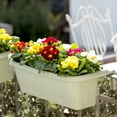 thumbnail image 3 of 24" Adjustable Railing Planter - Rattan Look - Green, 3 of 8