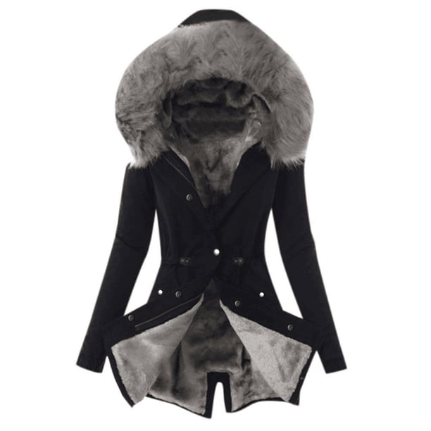 Chaqueta de algodón de otoño e invierno, gorro europeo y americano, chaqueta ajustada y cálida con cremallera para mujer