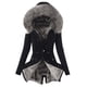 thumbnail image 4 of Chaqueta de algodón de otoño e invierno, gorro europeo y americano, chaqueta ajustada y cálida con cremallera para mujer, 4 of 5