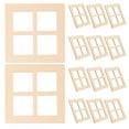 thumbnail image 2 of 30 Uds. Ventanas de madera en miniatura para casa de muñecas, Mini marco de ventana, modelo de madera, ventanas de 4 paneles para accesorios de muebles para casa de muñecas, 2 of 5