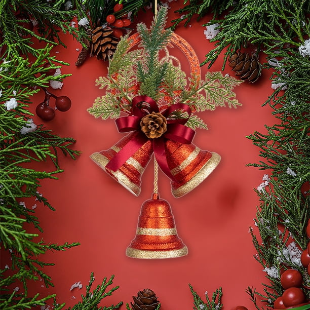 Christmas Decorations Golden Bells Hotel Lobby Decorations Front Desk Display Window Glass Door Wall Hanging Decorations