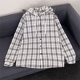 thumbnail image 2 of Hoodies for Men Sun Protection Lightweight Hoodie Button Down Plaid Long Sleeve Fall Sweatshirt M, 2 of 6
