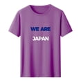thumbnail image 2 of Nmnitkp Womens Tops We Are Japan Football Fan Graphic T-Shirt, Crew Neck Short Sleeve Casual Tee, Multiple Colors Available Purple,M, 2 of 5
