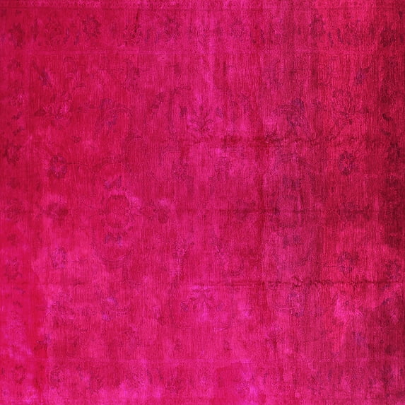 Ahgly Company Indoor Square Oriental Pink Industrial Area Rugs, 3' Square