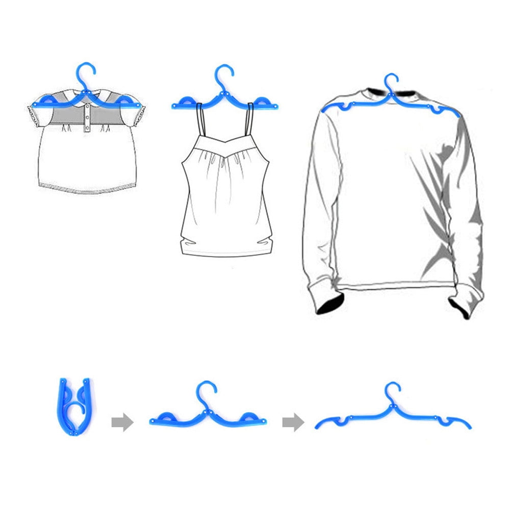 1* Durable Portable Folding Clothing Coat Hanger Travel Plastic Hangers Y5E4 1* Durable Portable Folding Clothing Coat Hanger Travel Plastic Hangers Y5E4