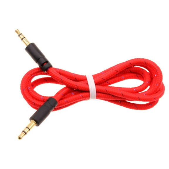3.5mm Aux Cable Adapter Car Stereo Aux-in Audio Cord Speaker Jack Wire Red Y1W for Motorola Google Nexus 6, G4 Plus, Moto G5S Plus G4 Play E LTE, Droid Maxx 2 - Nokia XR20, G10 G20 G90 G300