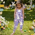 thumbnail image 4 of Rciityk Easter Toddler Girls Halters Backless Romper Kid Jumpsuit Pants Ones Piece Bunny Eggs Printing Sleeveless Strap Playsuit with Pocket - 4-5 Year, 4 of 7