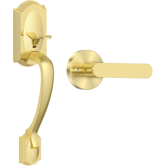 Front Door Handle, Exterior Door Handle with Passage Lever, Vintage Front Entry Door Handle No Lock, Reversible for Left & Right Handed Doors, Lower Half Grip, Oil Rubbed Bronze