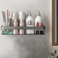 thumbnail image 4 of Cesta de montada en la pared Organizador de especias de cocina Cesta de champú Soporte de estante de drenaje Sin taladrar Estantes flotantes Una sola capa Soledad Estante de baño, 4 of 10