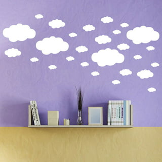 Four Dry Erase Cloud Wall Decals