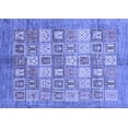 thumbnail image 1 of Ahgly Company Machine Washable Indoor Rectangle Abstract Blue Modern Area Rugs, 5' x 8', 1 of 4