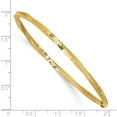 thumbnail image 3 of 14K Yellow Gold 3mm Satin Finish Diamond-Cut Twist Slip-On Bangle (8 X 3) Made In Peru db494, 3 of 5