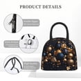 thumbnail image 4 of Easygdp Elegant Golden Blue Ornaments Bolsa de Almuerzo Insulada Grande, Forro de Aluminio, Diseño Espacioso, a Prueba de Fugas, Ideal para Trabajo, Picnics, Viajes y Actividades al Aire Libre, 4 of 6