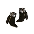 thumbnail image 3 of UKAP Women Winter Boots Comfort Ankle Booties Side Zip Block Heels Bootie Work Short Boot Frosted Black 7, 3 of 9
