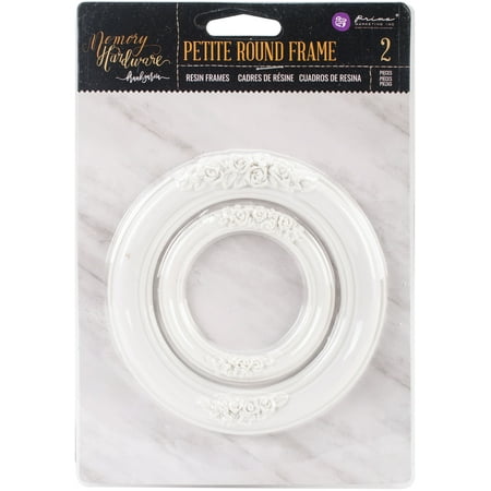Prima Petites Scrapbook - Prima Frank Garcia Memory Hardware Resin Frames 2/Pkg-Petite Round