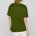thumbnail image 3 of NAMTYQX Plus Size Summer Tops Cute Printed mit Print Plus Size Short Sleeve Soft Loose Stretch Round Neck Womens Casual Tops Dark Green Size M, 3 of 4
