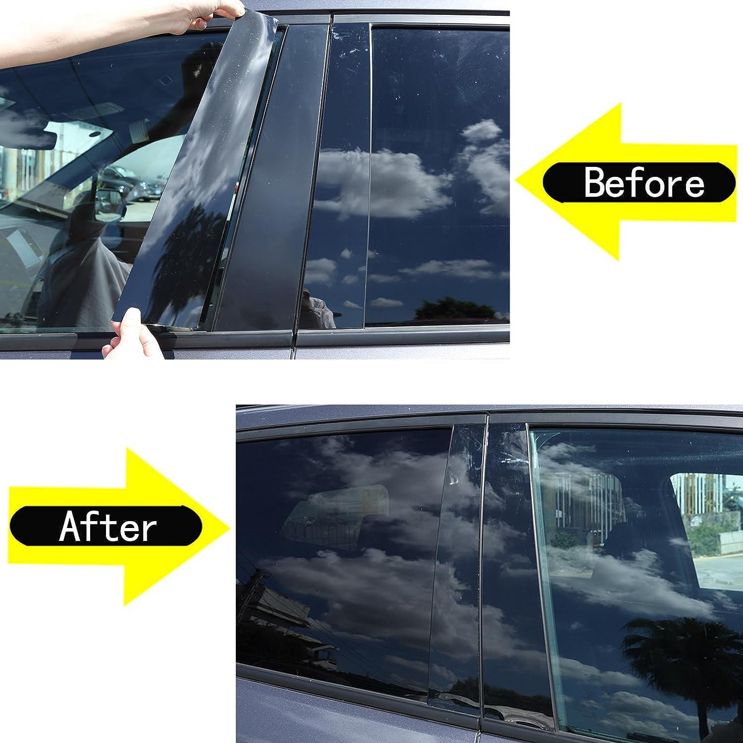 TINKI Center Pillar Trim Panel for Honda Pilot 2016-2022/ Ridgeline 2017-2023/ Passport 2019-2023 Accessories, 8PCS Pillar Posts Door Window Cover Trim Accessories