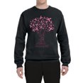 thumbnail image 2 of Wild Bobby Breast Cancer Awareness Pink Tree Words of Encouragement Breast Cancer Awareness Unisex Crewneck Sweatshirt, Black, Small, 2 of 6