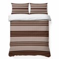 thumbnail image 2 of 3 Pieces Queen Quilt Set,Brown and Beige Stripe Soft Bedding Sets with 1 Quilt & 2 Pillow Shams,Modern Neutral Striped Summer Bedspread Lightweight Coverlet Comforter for All Season, 2 of 9