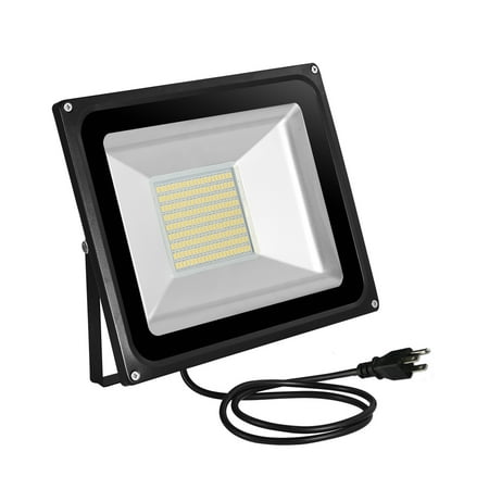 Flood Light for Outdoors, 100W Ultraslim Outdoor LED Flood Light Play Grounds, Warm White Outdoor Lighting Fixtures with US Plug 110V for Home Yard,