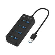 MKHSQHDG Multi Port Usb Splitter 7 Port Usb 3.0 Hub Usb A Port Data Hub with Independent On/off Switch and Led Indicators Lights for Laptop Pc Computer Mobile Hdd Flash Drive and More