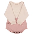 thumbnail image 4 of Ropa de bebé Mameluco infantil de algodón Monos Body de manga larga con estrella encantadora para niñas Rosa beige 80 cm, 4 of 9
