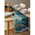 thumbnail image 2 of Table Runner Coral Reef Table Decoration for Kitchen Dinning Sea Turtle Table Decoration for Indoor Outdoor Party Wedding Decor 13x90inch, 2 of 7