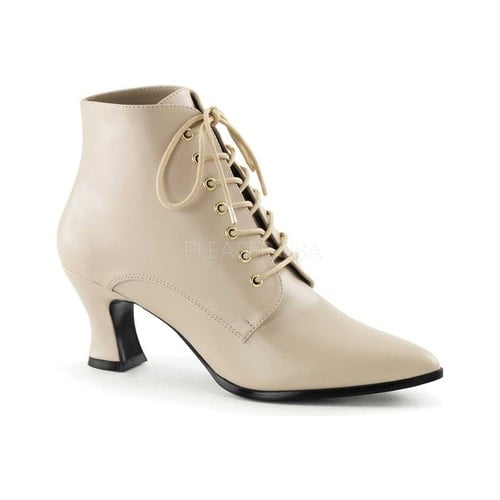 Funtasma Victorian Cream//Black 2.75/" Mid-Calf Boots Steampunk 6 7 8 9 10 11 12
