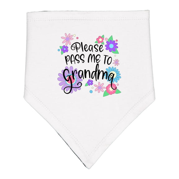 Inktastic Please Pass Me to Grandma with Flowers Baby Bandana Bib