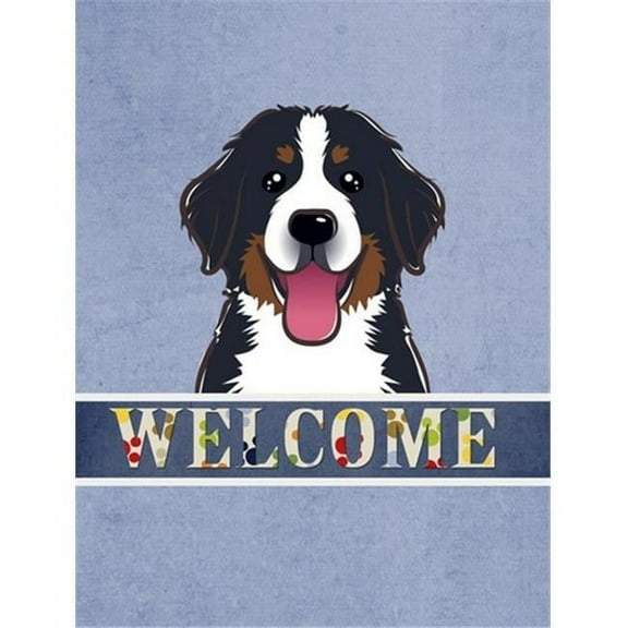 Caroline's Treasures BB1423CHF Bernese Mountain Dog Welcome Flag Canvas House Size , Large, multicolor