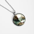 thumbnail image 4 of Sea Lion Stunning Glass Circular Pendant Necklace – Elegant Jewelry Piece for Women, 4 of 5