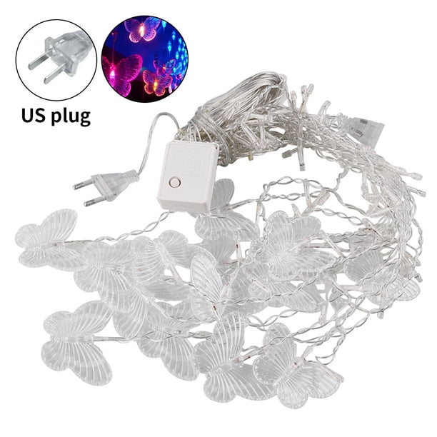 Cadena de luz LED de 3,5 m para fiesta de boda al aire libre, cadena de lámpara decorativa, decoración navideña, luz de decoración de vacaciones, enchufe de EE. UU. Y 110 V colorido Noticed HA001512-09B