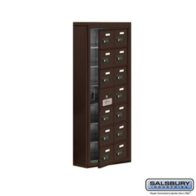 SalsburyIndustries 19175-14ZSC Cell Phone Storage Locker With Front Access Panel - 7 Door High Unit, Bronze