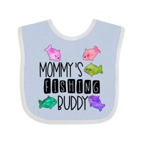 Inktastic Mommy's Fishing Buddy with Colorful Fish Boys or Girls Baby Bib