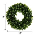 thumbnail image 2 of Pure Garden UV-Resistant 12-inch Plastic Artificial Boxwood Wreath (Green), 2 of 7