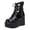 Black, variant on Platform Wedges Gladiator Sandals for Women Open Toe Lace up Caged Fashion Streetwear Dress Shoes with Side Zipper Red Size 6