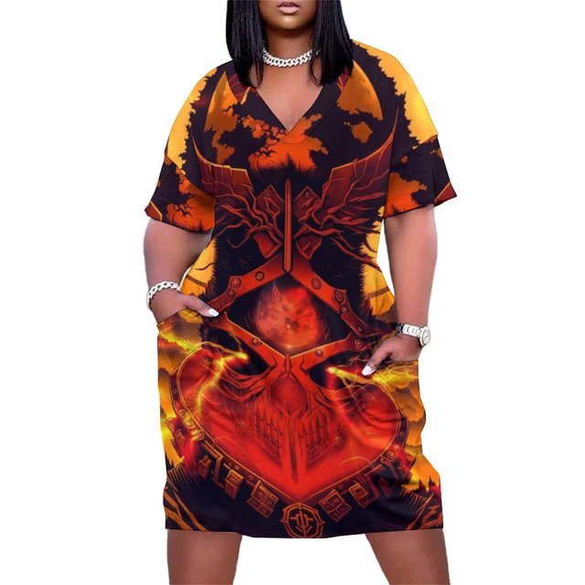 Vestido de bolsillo suelto del Rey No Muerto, vestido de verano para mujer 2025, vestido elegante